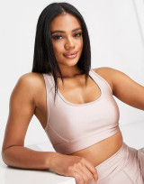 HIIT bralet in gloss finish in mink