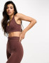 ASOS 4505 mid impact seamless sports bra with cookies co ord