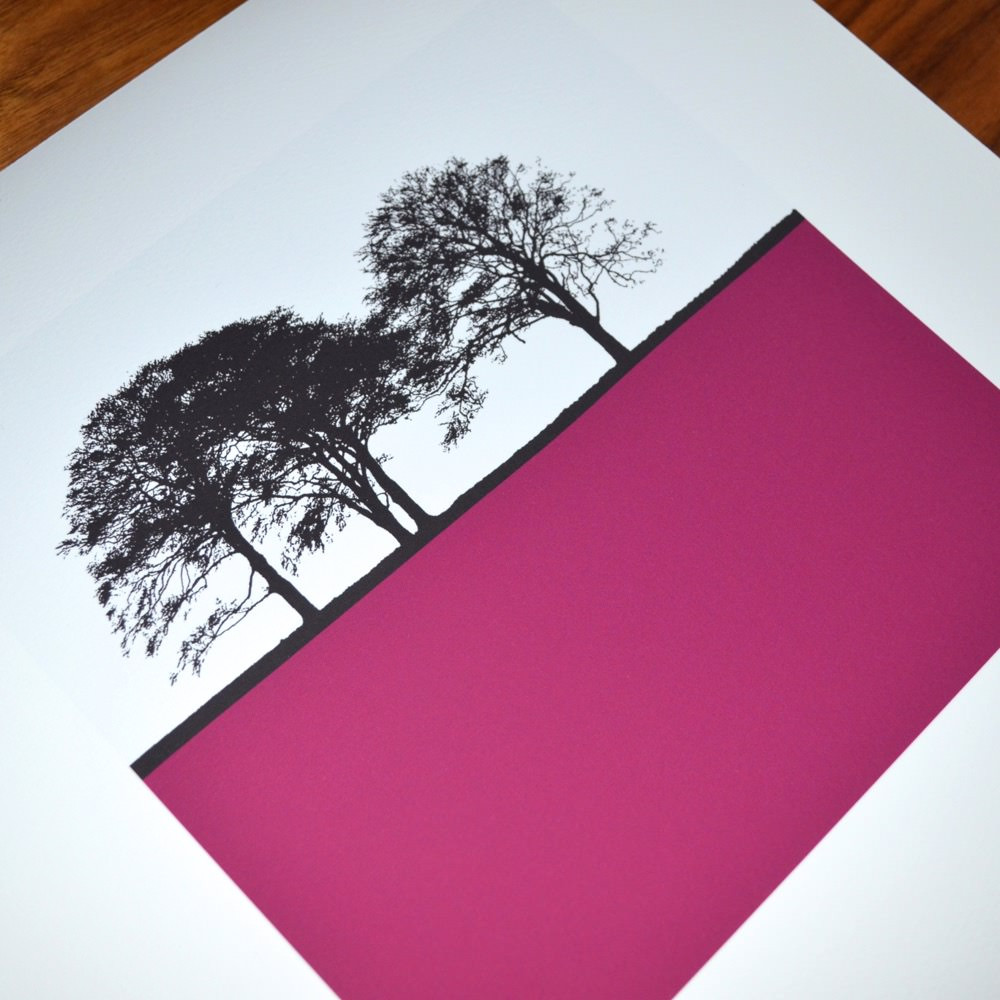 Jacky Al-Samarraie West Bretton Square Landscape Print Magenta