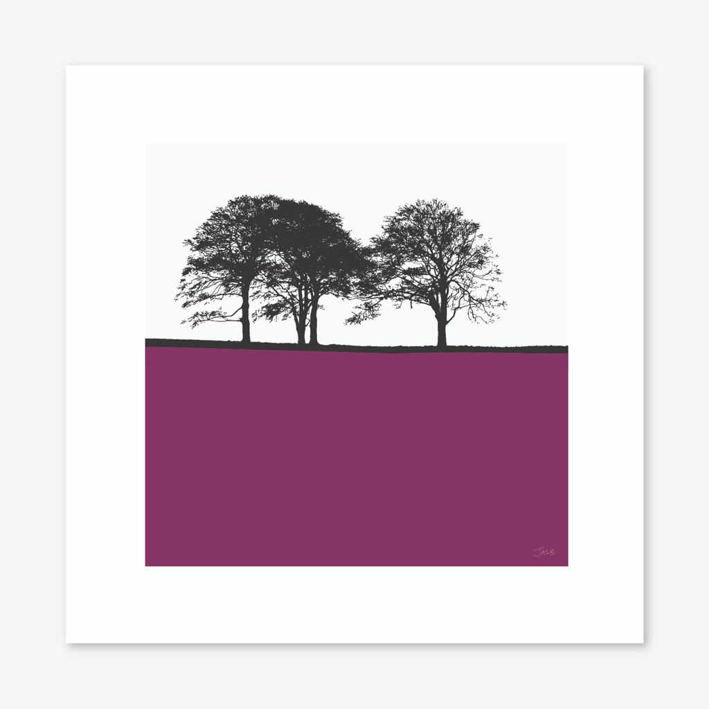 Jacky Al-Samarraie West Bretton Landscape Print Magenta