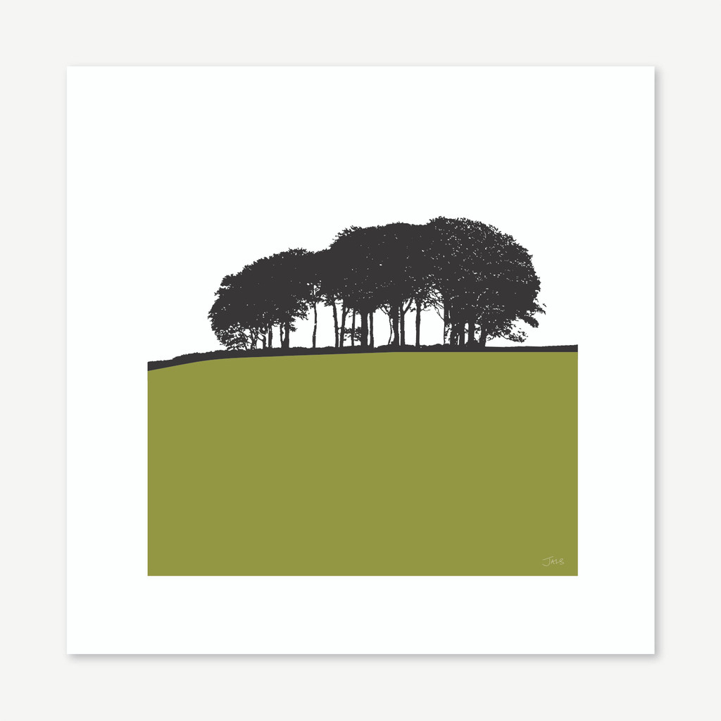 Jacky Al-Samarraie Guiseley Landscape Print Olive Green