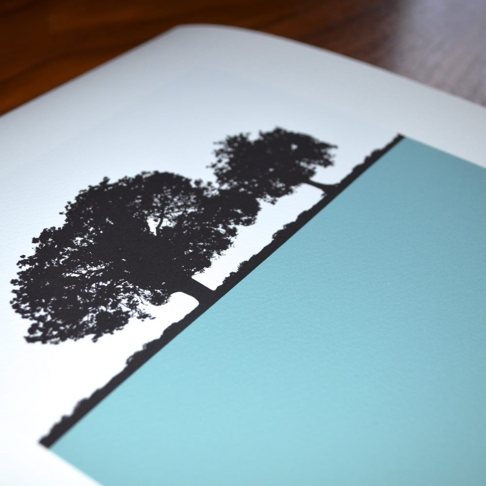 Jacky Al-Samarraie Old Sodbury Square Landscape Print Blue