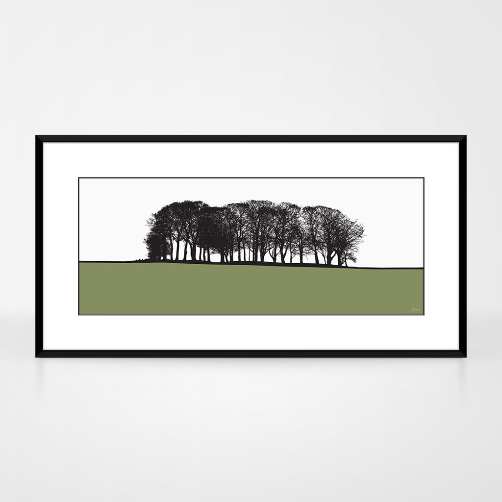 Jacky Al-Samarraie Landscape Print of St Ives, Bingley, West Yorkshire, framed.