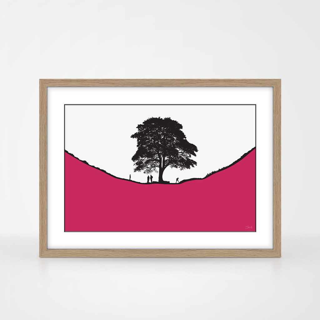 Jacky Al-Samarraie Landscape Print Sycamore Gap with Family