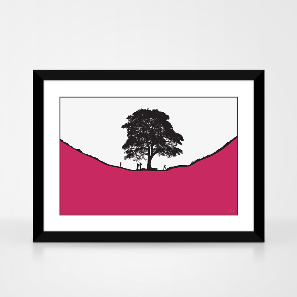 Jacky Al-Samarraie Landscape Print Sycamore Gap with Family