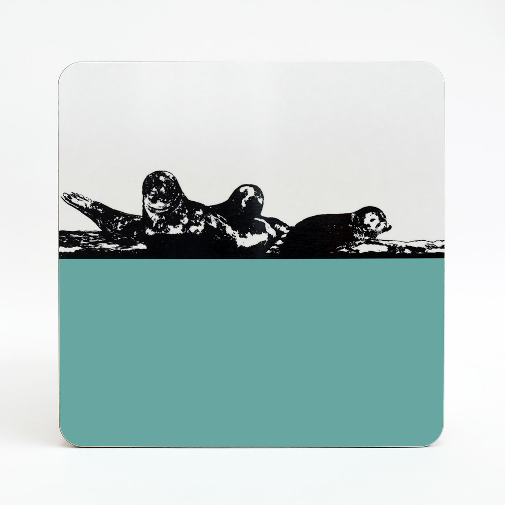 Seals at Blakeney Norfolk. Melamine table mat by Jacky Al-Samarraie