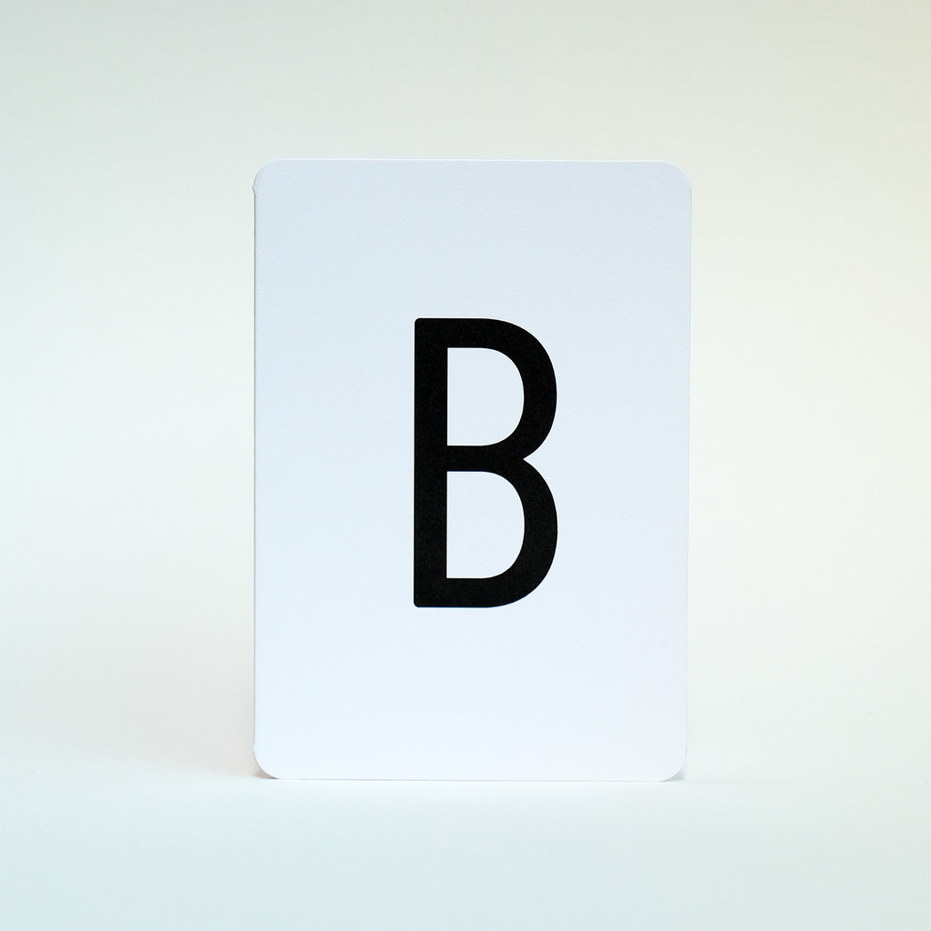 Letter B greeting card by Jacky Al-Samarraie