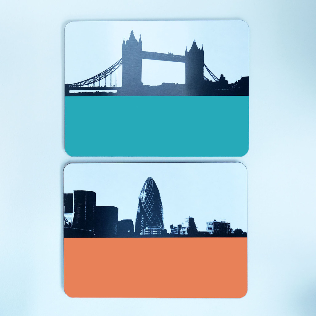 Tower Bridge & Gherkin Placemats by Jacky Al-Samarraie 