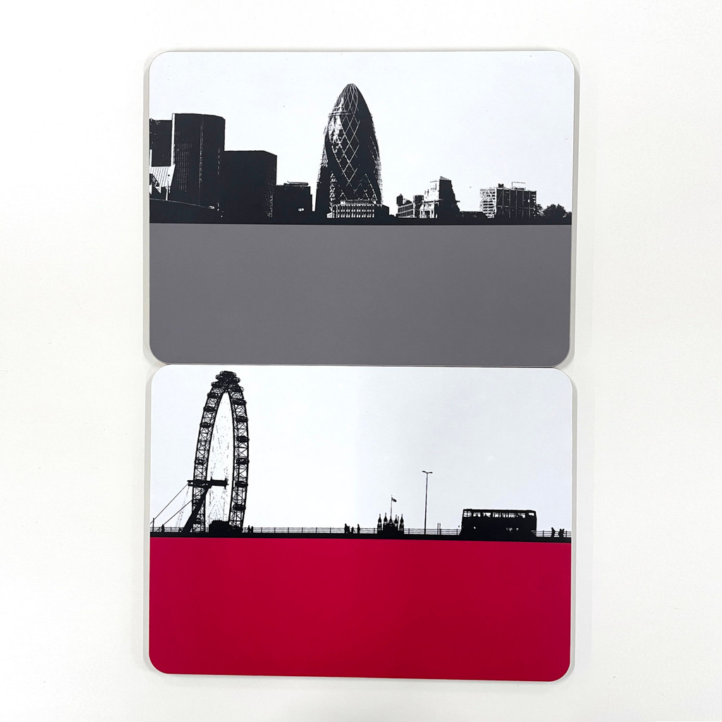 Jacky Al-Samarraie London Melamine Table mats Gherkin & London Eye