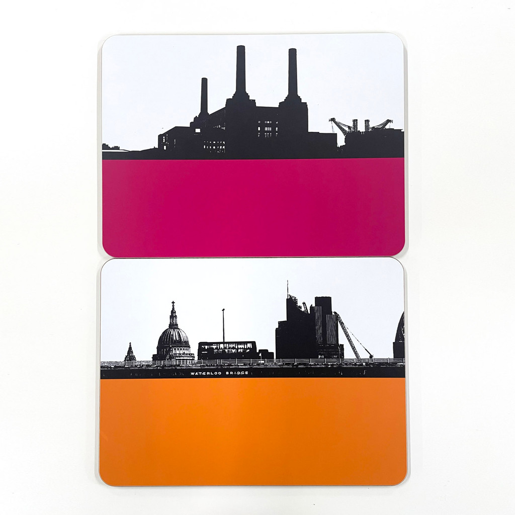 Jacky Al-Samarraie London Melamine Table mats Battersea & Waterloo Bridge