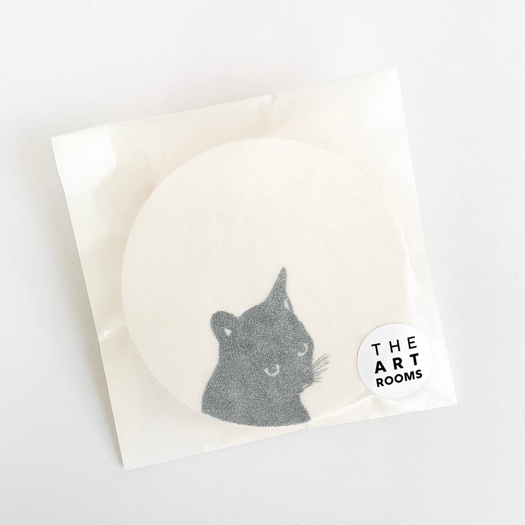 Black Cat Neoprene Drink Coasters – Set Of 6 – Non-Slip, Non-Fading – Animal Print Square
