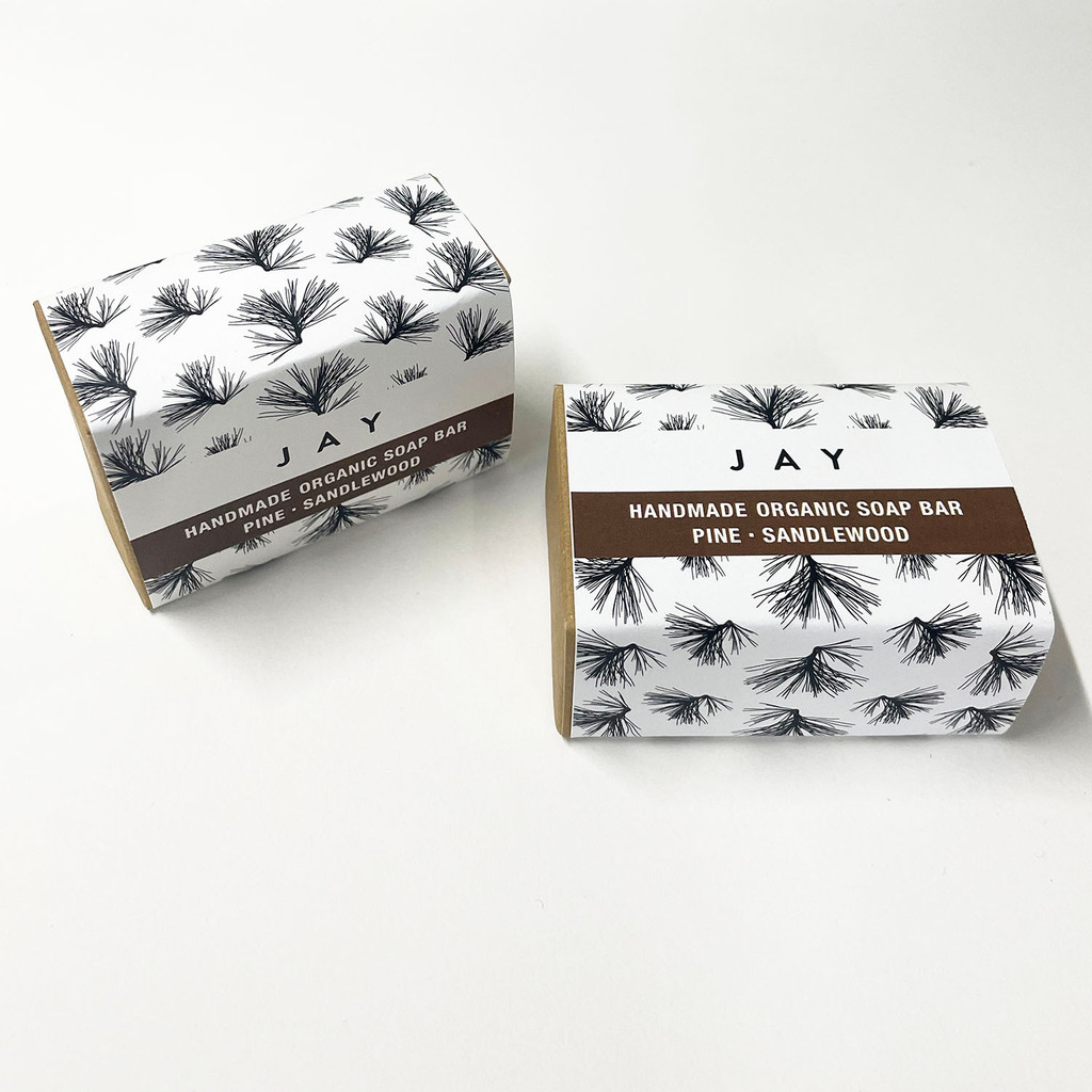 JAY Pine & Sandlewood triple milled soap bar by Jacky Al-Samarraie