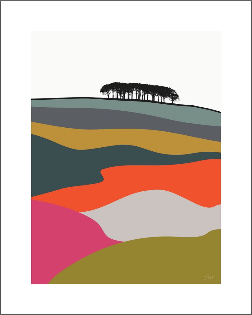 Guiseley Leeds Multicoloured landscape print by designer Jacky Al-Samarraie. 