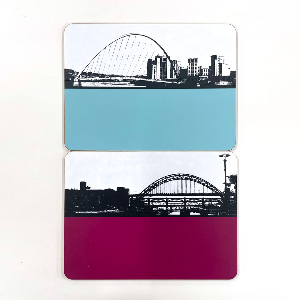 Jacky Al-Samarraie North East Placemat Offer Set Tyne Bridge & Millennium Bridge