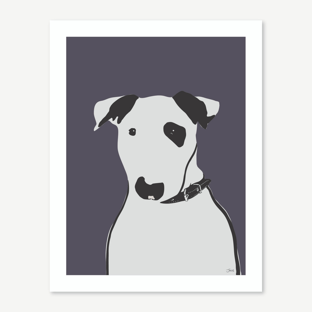 Jacky Al-Samarraie English Bull Terrier Dog Print Purple