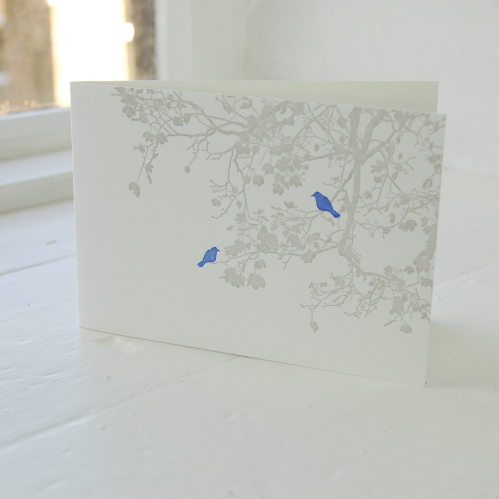 Jacky Al-Samarraie Birdsong Violet Letterpress Greeting Card