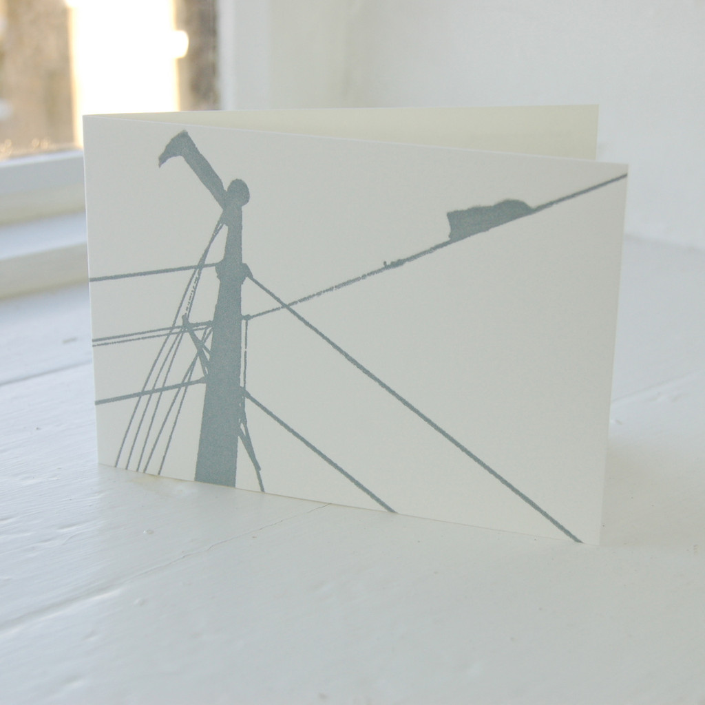 Jacky Al-Samarraie Royal Yacht Mast Blue Letterpress Greeting Card