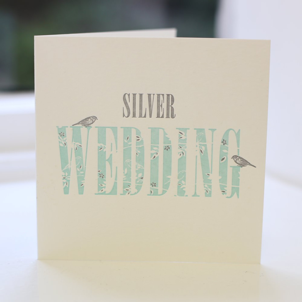 Jacky Al-Samarraie Silver Wedding Letterpress Greeting Card