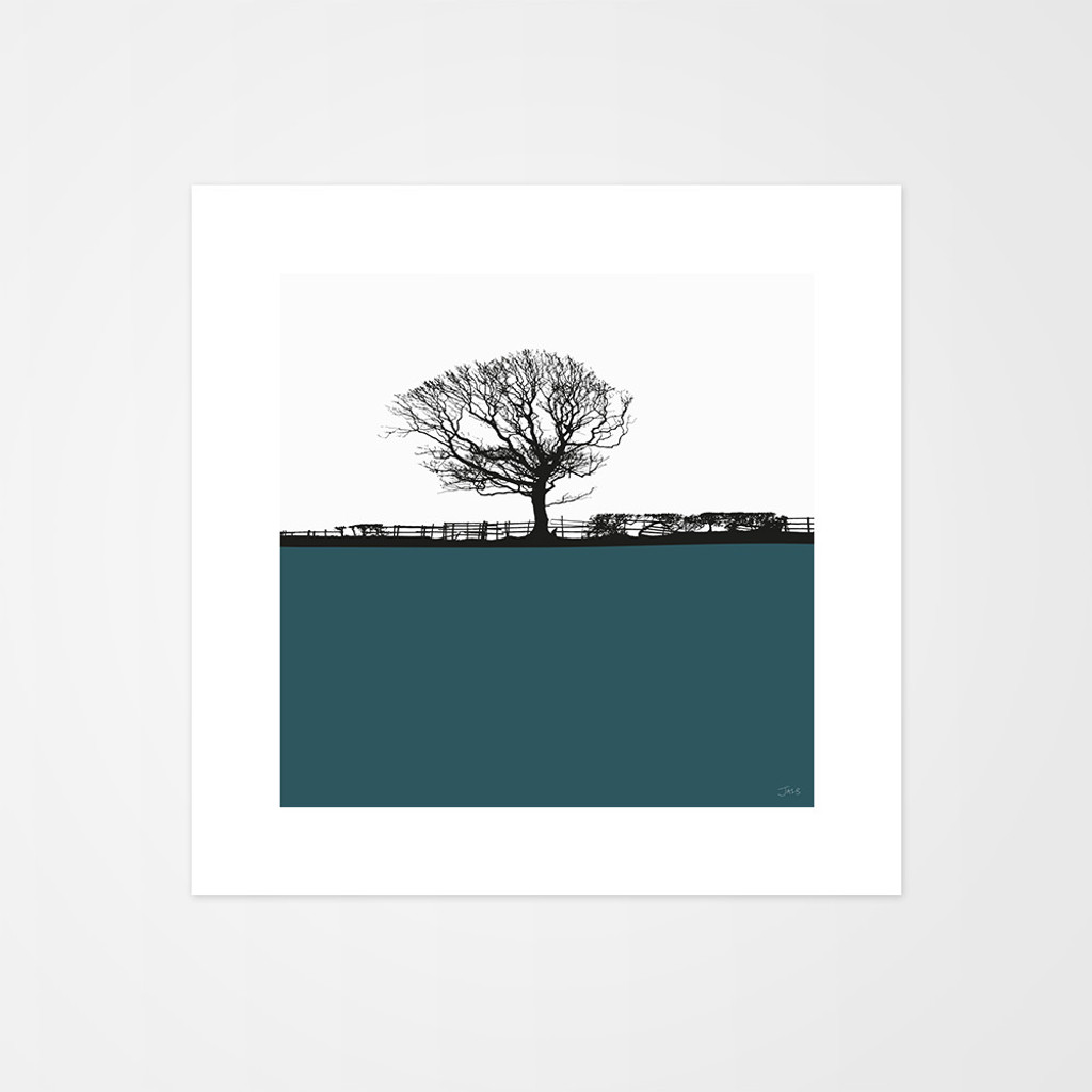 Landscape print of Whitby, Yorkshire by designer Jacky Al-Samarraie.