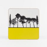 Mustard British landscape table mat by designer Jacky Al-Samarraie