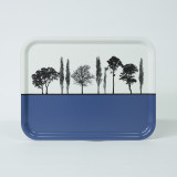 Blue British landscape birch wood and melamine tray by designer Jacky Al-Samarraie