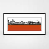 Jacky Al-Samarraie City Landscape Print of the Liverpool skyline, framed.