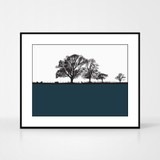 Landscape print of Cockermouth in the Lake District by designer Jacky Al-Samarraie.  Shown in frame for reference.