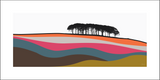 Guiseley Leeds Multicoloured landscape print by designer Jacky Al-Samarraie. 