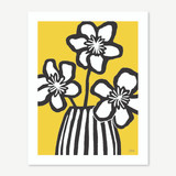 Jacky Al-Samarraie Flowers & Vase Lino Cut Print Yellow