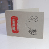 Jacky Al-Samarraie Red Telephone Box Letterpress Greeting Card