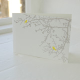 Jacky Al-Samarraie Birdsong Yellow Letterpress Greeting Card