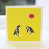 Jacky Al-Samarraie Penguins Lime Greeting Card