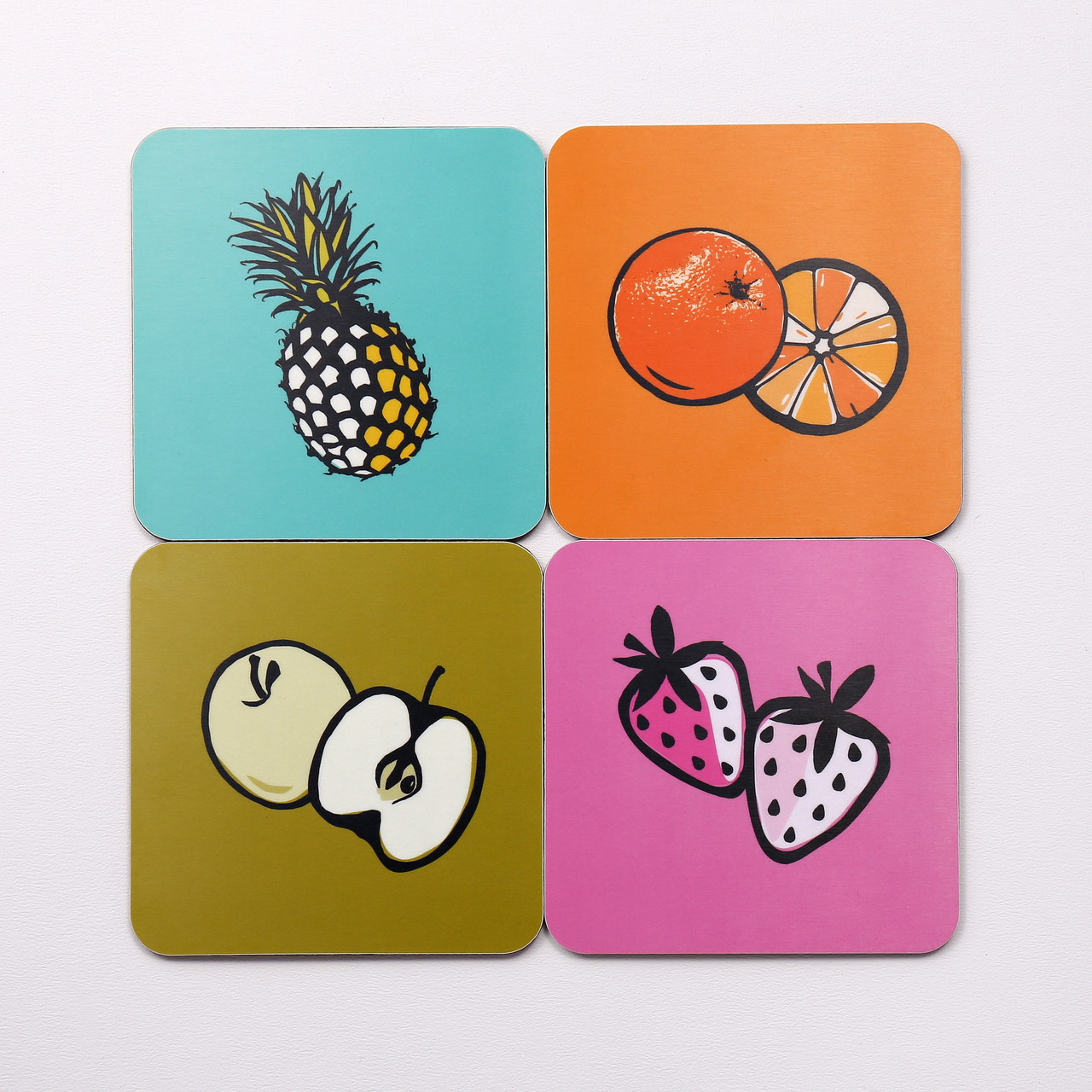 Jacky AlSamarraie Fruit Coaster Set of 4 Pack 1 The Art Rooms