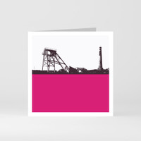 Jacky Al-Samarraie Cornwall Greeting Card of a Tin Mine in West Cornwall