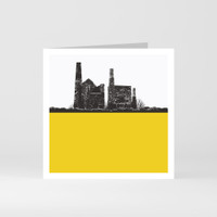 Jacky Al-Samarraie Cornwall Greeting Card of Tin Mine Wheal Peavor in Redruth