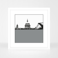 Jacky Al-Samarraie St Paul's and Millennium Bridge Cityscape Print