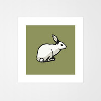 Graphic animal art print of a rabbit by designer Jacky Al-Samarraie.  The print is unmounted.