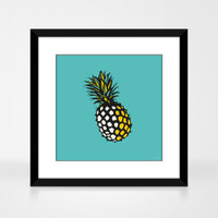 Pineapple Fruit Black Framed Print by Jacky Al-Samarraie