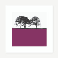 Jacky Al-Samarraie West Bretton Landscape Print Magenta