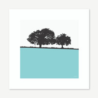 Jacky Al-Samarraie Old Sodbury Landscape Print Blue