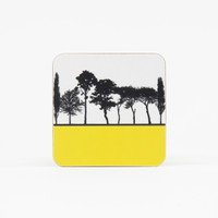 Mustard British landscape coaster by designer Jacky Al-Samarraie
