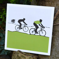 Jacky Al-Samarraie Green Jersey Cycling Greeting Card