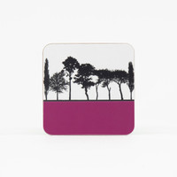 Pink British landscape coaster by designer Jacky Al-Samarraie