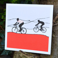 Jacky Al-Samarraie Red Polka Dot Jersey Cycling Greeting Card