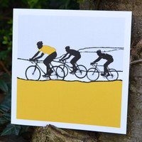 Jacky Al-Samarraie Yellow Jersey Cycling Greeting Card