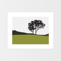 Landscape print of trees in Braemar, Scotland by designer Jacky Al-Samarraie.