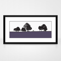 Jacky Al-Samarraie Landscape Print Roundhay with Dog Walkers