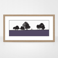 Jacky Al-Samarraie Landscape Print Roundhay with Dog Walkers