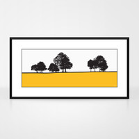 Jacky Al-Samarraie Landscape Print of Roundhay Park, Leeds, framed.