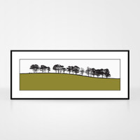 Framed Landscape Print of Gosforth, Cumbria, by UK designer Jacky Al-Samarraie.